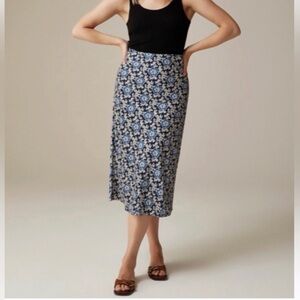 J. Crew Gwyneth slip skirt in floral luster charmeuse